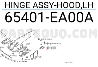 Nissan 65401EA00A HINGE ASSY-HOOD,LH