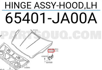 Nissan 65401JA00A HINGE ASSY-HOOD,LH