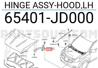 Nissan 65401JD000 HINGE ASSY-HOOD,LH
