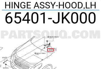 Nissan 65401JK000 HINGE ASSY-HOOD,LH