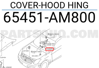 Nissan 65451AM800 COVER-HOOD HING