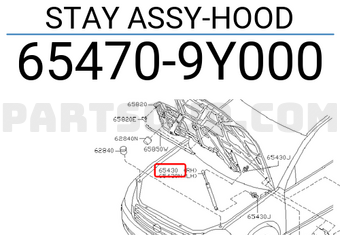 Nissan 654709Y000 STAY ASSY-HOOD