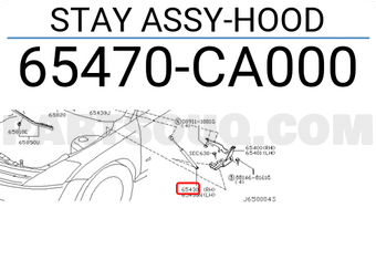 Nissan 65470CA000 STAY ASSY-HOOD