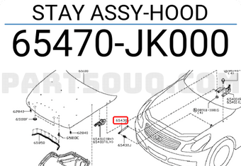Nissan 65470JK000 STAY ASSY-HOOD