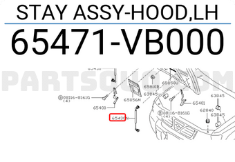 Nissan 65471VB000 STAY ASSY-HOOD,LH