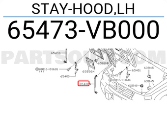 Nissan 65473VB000 STAY-HOOD,LH