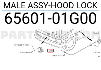 Nissan 6560101G00 MALE ASSY-HOOD LOCK