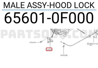 Nissan 656010F000 MALE ASSY-HOOD LOCK