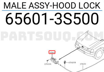 Nissan 656013S500 MALE ASSY-HOOD LOCK