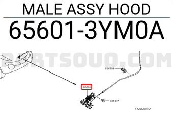 Nissan 656013YM0A MALE ASSY HOOD