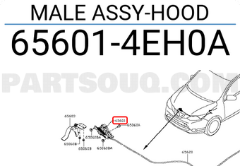 Nissan 656014EH0A MALE ASSY-HOOD