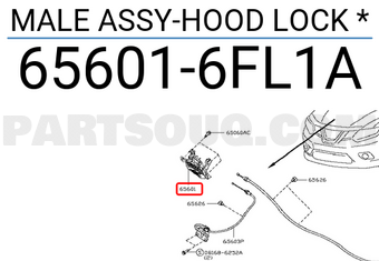 Nissan 656016FL1A MALE ASSY-HOOD LOCK *