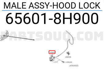 Nissan 656018H900 MALE ASSY-HOOD LOCK