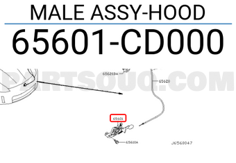 Nissan 65601CD000 MALE ASSY-HOOD