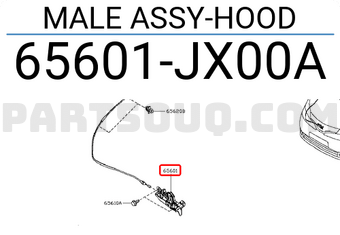 Nissan 65601JX00A MALE ASSY-HOOD