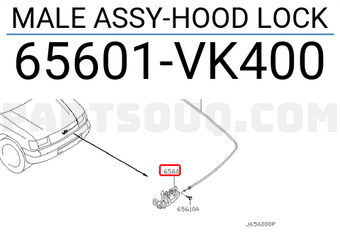 Nissan 65601VK400 MALE ASSY-HOOD LOCK