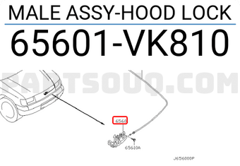 Nissan 65601VK810 MALE ASSY-HOOD LOCK