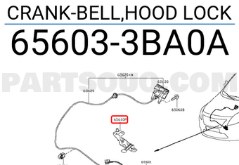 Nissan 656033BA0A CRANK-BELL,HOOD LOCK