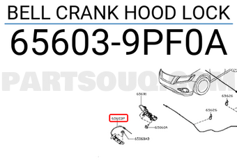 Nissan 656039PF0A BELL CRANK HOOD LOCK
