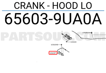 Nissan 656039UA0A CRANK - HOOD LO