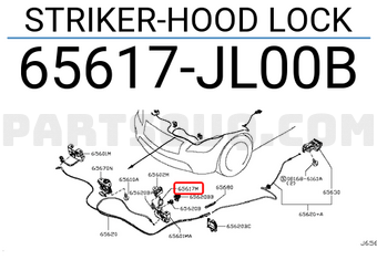 Nissan 65617JL00B STRIKER-HOOD LOCK