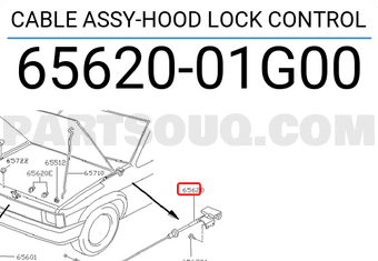Nissan 6562001G00 CABLE ASSY-HOOD LOCK CONTROL