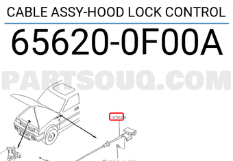 Nissan 656200F00A CABLE ASSY-HOOD LOCK CONTROL