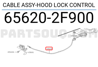 Nissan 656202F900 CABLE ASSY-HOOD LOCK CONTROL