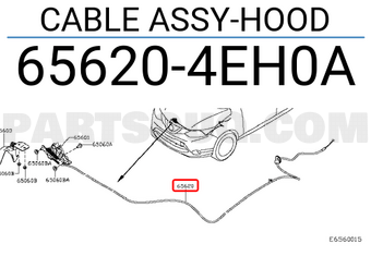 Nissan 656204EH0A CABLE ASSY-HOOD