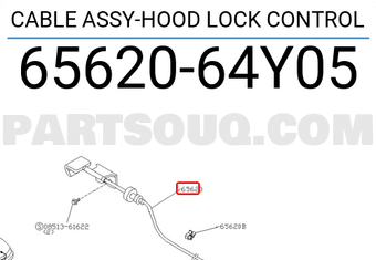 Nissan 6562064Y05 CABLE ASSY-HOOD LOCK CONTROL