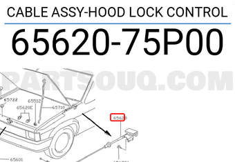 Nissan 6562075P00 CABLE ASSY-HOOD LOCK CONTROL