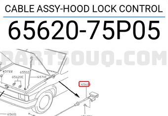 Nissan 6562075P05 CABLE ASSY-HOOD LOCK CONTROL