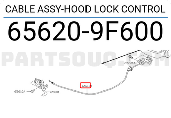 Nissan 656209F600 CABLE ASSY-HOOD LOCK CONTROL