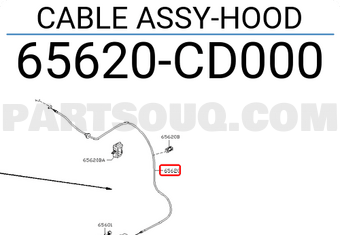 Nissan 65620CD000 CABLE ASSY-HOOD