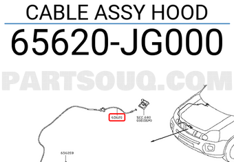 Nissan 65620JG000 CABLE ASSY HOOD
