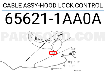 Nissan 656211AA0A CABLE ASSY-HOOD LOCK CONTROL