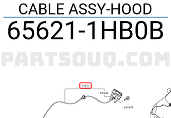 Nissan 656211HB0B CABLE ASSY-HOOD