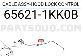 Nissan 656211KK0B CABLE ASSY-HOOD LOCK CONTROL