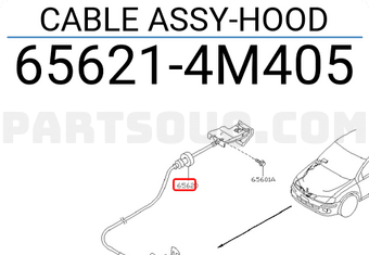 Nissan 656214M405 CABLE ASSY-HOOD