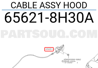 Nissan 656218H30A CABLE ASSY HOOD