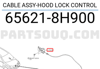 Nissan 656218H900 CABLE ASSY-HOOD LOCK CONTROL
