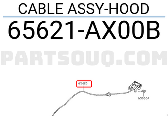Nissan 65621AX00B CABLE ASSY-HOOD