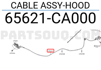 Nissan 65621CA000 CABLE ASSY-HOOD