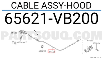 Nissan 65621VB200 CABLE ASSY-HOOD