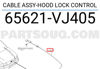Nissan 65621VJ405 CABLE ASSY-HOOD LOCK CONTROL