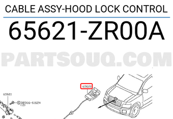 Nissan 65621ZR00A CABLE ASSY-HOOD LOCK CONTROL