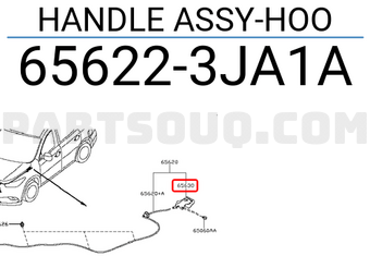 Nissan 656223JA1A HANDLE ASSY-HOO