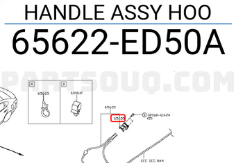 Nissan 65622ED50A HANDLE ASSY HOO