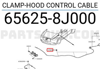 Nissan 656258J000 CLAMP-HOOD CONTROL CABLE