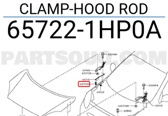 Nissan 657221HP0A CLAMP-HOOD ROD
